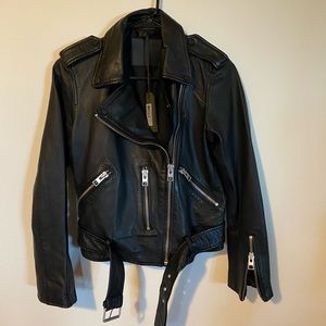 All Saints Balfern Leather Jacket Size US 6 UK 10
